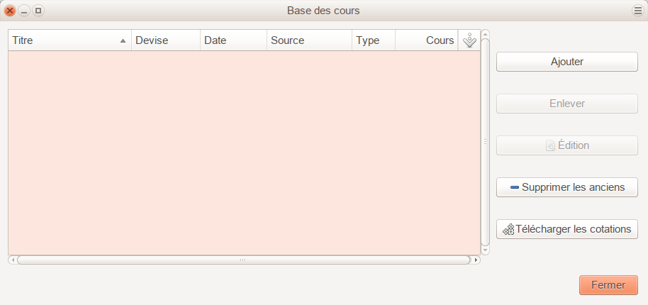 Fenêtre de l'éditeur de cotation Fenêtre de l'éditeur de cotation