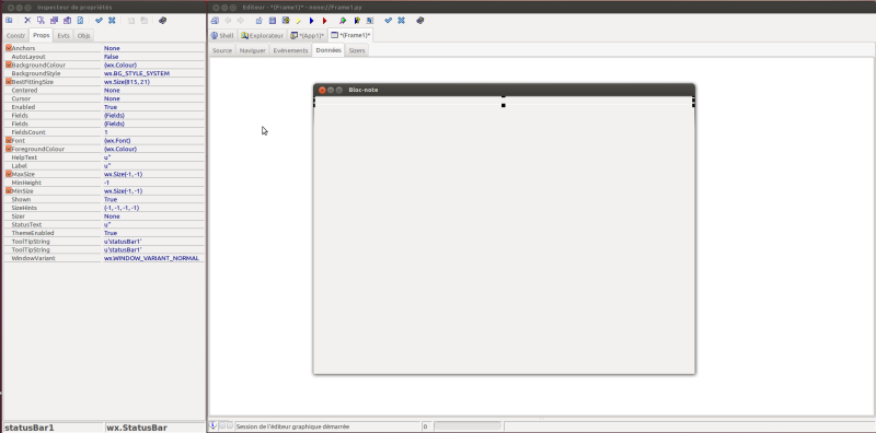 Inspector - statusbar Inspector - statusbar