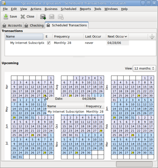 Transaction programmée entrée Transaction programmée entrée